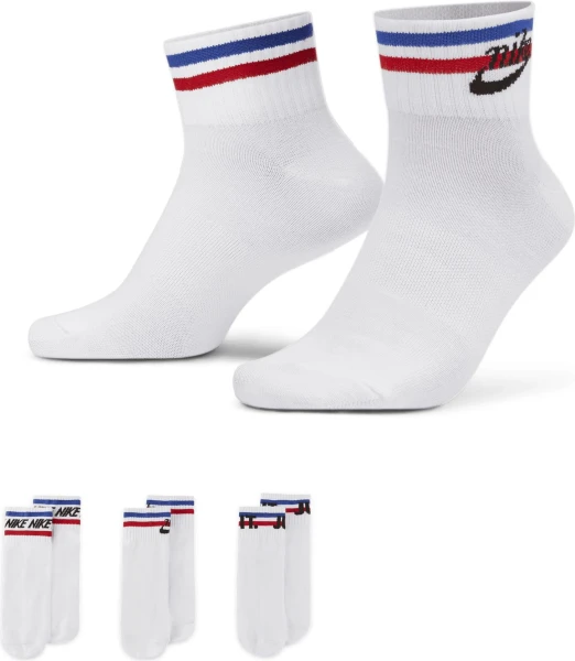 Носки Nike U NK NSW EVERYDAY ESSENTIAL AN белые (3 пары) DX5080-100