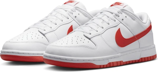 Кроссовки Nike DUNK LOW RETRO бело-красные DV0831-103