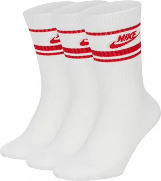 Носки Nike U NS EVER DA ESSENTIAL CR бело-красные (3 пары) DX5089-102