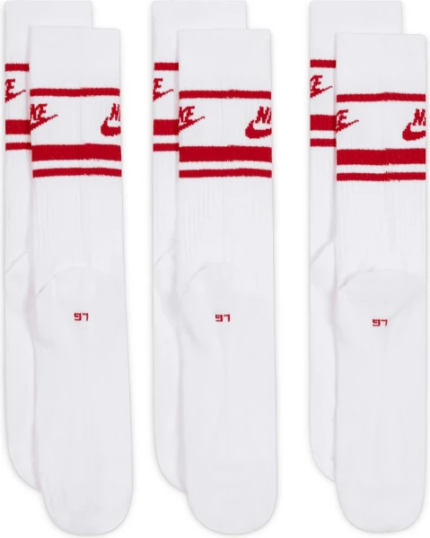 Носки Nike U NS EVER DA ESSENTIAL CR бело-красные (3 пары) DX5089-102