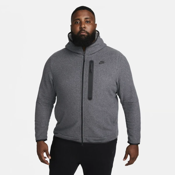 Толстовка Nike M TCH FLC FZ WINTER HD сіра DQ4801-010