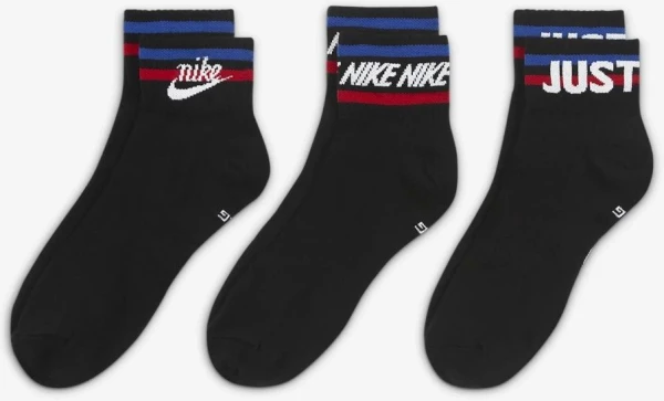 Носки Nike U NK NSW EVERYDAY ESSENTIAL AN 3PR черные (3 пары) DA2612-010