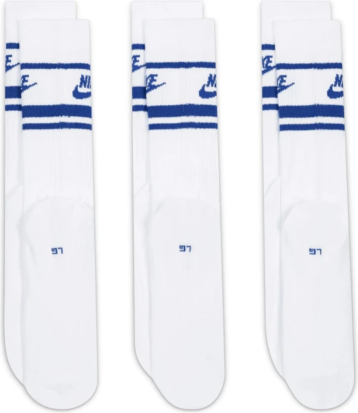 Носки Nike U NK NSW EVERYDAY ESSENTIAL CR 3PR бело-синие (3 пары) DX5089-105