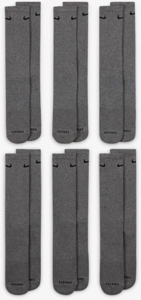 Шкарпетки Nike U NK ED PLS CSH CRW 6PR - 132 сірі (6 пар) SX6897-065