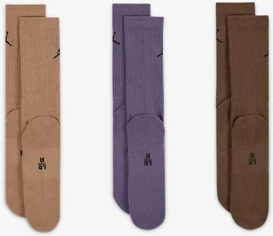 Носки Nike U J ED CUSH POLY CREW 3PR 144 разноцветные (3 пары) DX9632-905