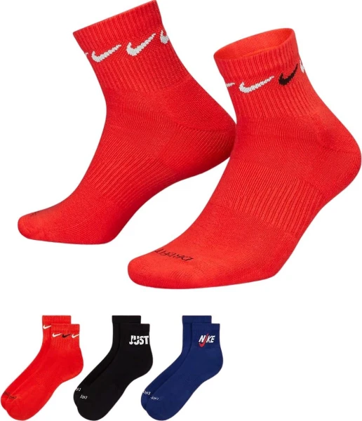 Шкарпетки Nike U NK EVERYDAY PLUS CUSH ANKLE різнокольорові (3 пари) DH3827-905