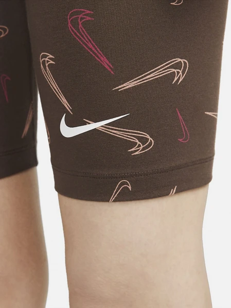 Шорти жіночі еластичні Nike W NSW SHORT AOP PRNT коричневі DO2561-237