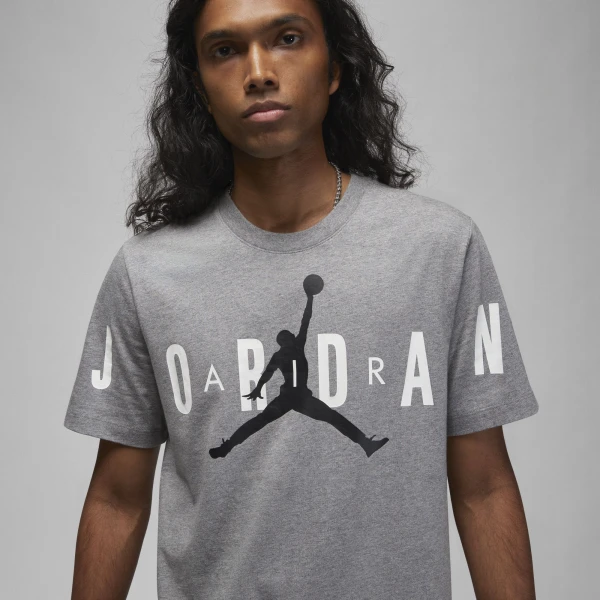 Футболка Nike M J JD AIR STRETCH SS CREW серая DV1445-091