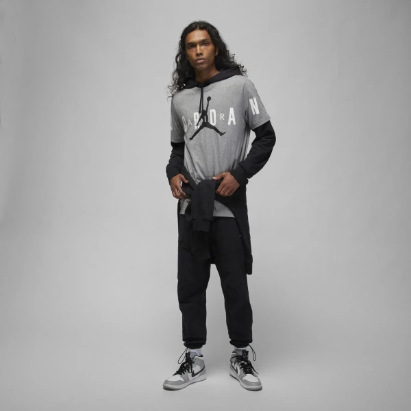 Футболка Nike M J JD AIR STRETCH SS CREW серая DV1445-091