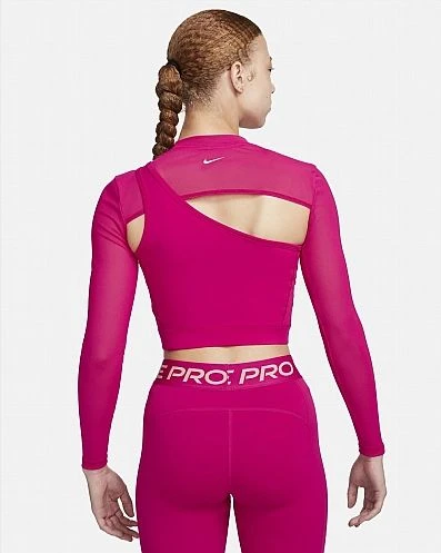 Топ женский Nike LS TOP CROPPED NVT розовый FB5683-615
