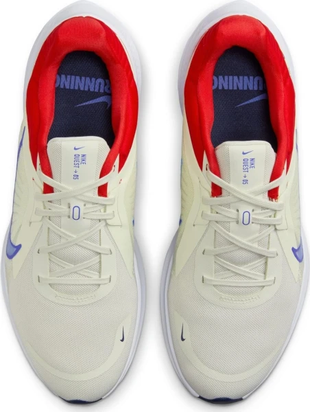 Кроссовки беговые Nike QUEST 5 бежево-красно-синие DD0204-009