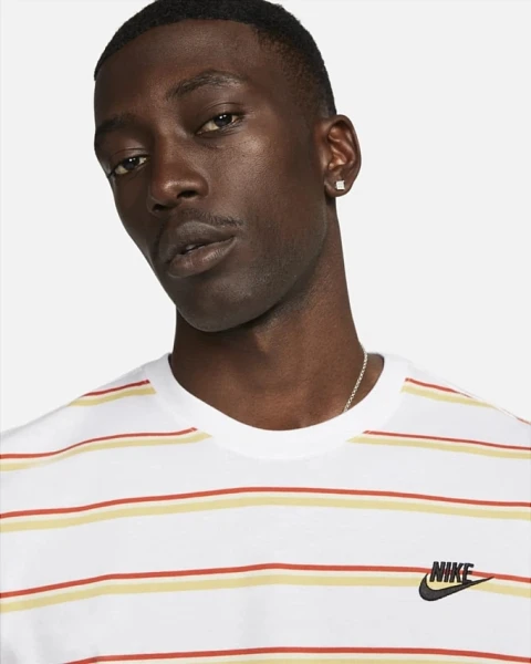 Футболка Nike M TEE CLUB STRIPE бело-оранжево-красная DZ2985-100