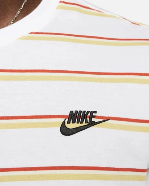 Футболка Nike M TEE CLUB STRIPE бело-оранжево-красная DZ2985-100