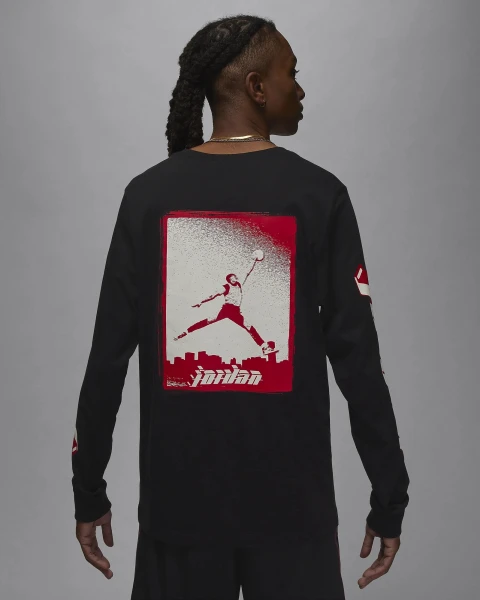 Лонгслив Nike M J BRAND LS GFX CREW черный FN5976-010