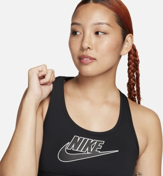 Топ жіночий Nike W NK SWSH MED SPT FUTURA BRA чорний FB4080-010