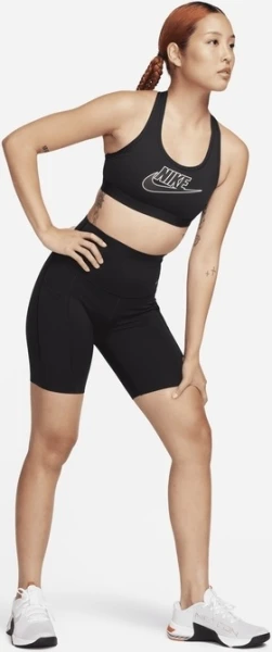 Топ жіночий Nike W NK SWSH MED SPT FUTURA BRA чорний FB4080-010