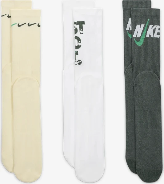 Шкарпетки Nike U NK EVERYDAY PLUS CUSH CREW бежево-біло-чорні DH3822-901