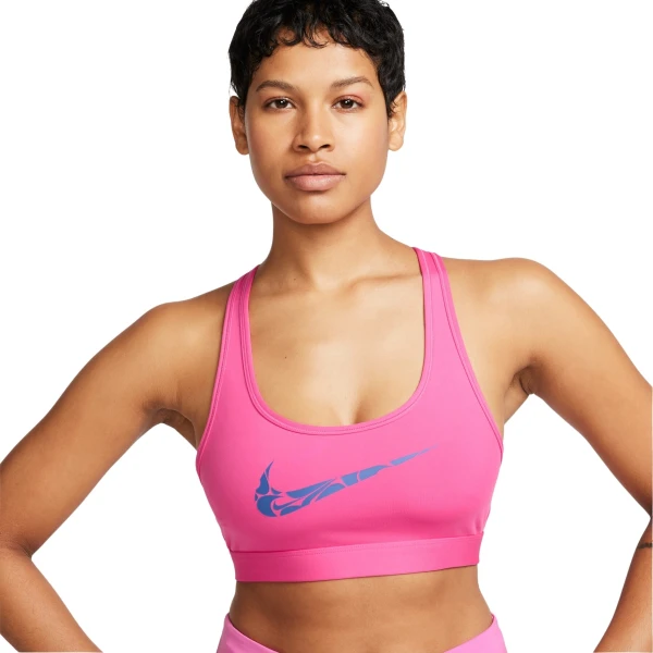 Топ женский Nike W NK SWSH LS HBR BRA розовый FN2898-605