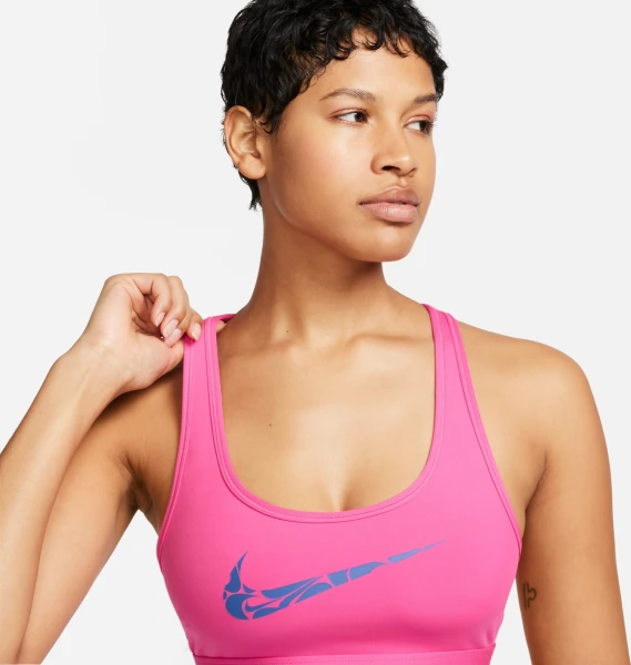 Топ женский Nike W NK SWSH LS HBR BRA розовый FN2898-605