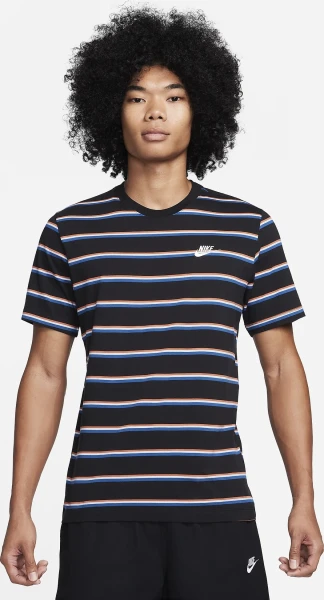 Футболка Nike M TEE CLUB STRIPE чорна DZ2985-011