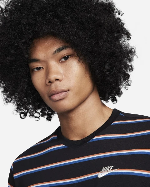 Футболка Nike M TEE CLUB STRIPE чорна DZ2985-011