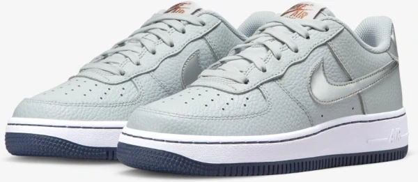Кроссовки детские Nike AIR FORCE 1 GS серо-серебряные CT3839-004