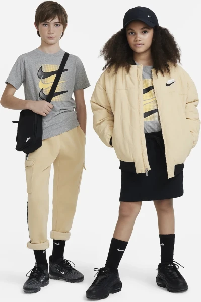 Футболка підліткова Nike U NSW TEE CORE BRANDMARK 4 сіра DX9525-063