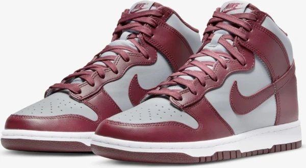 Кроссовки Nike DUNK HIGH RETRO серо-бордовые DD1399-600