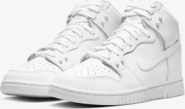 Кроссовки женские Nike DUNK HIGH PEARL WHITE белые DM7607-100