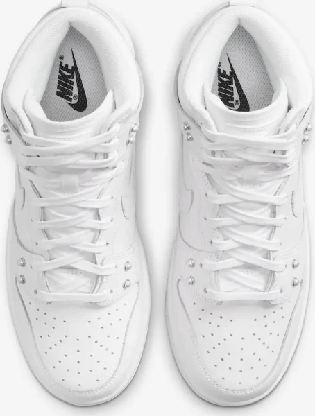 Кроссовки женские Nike DUNK HIGH PEARL WHITE белые DM7607-100