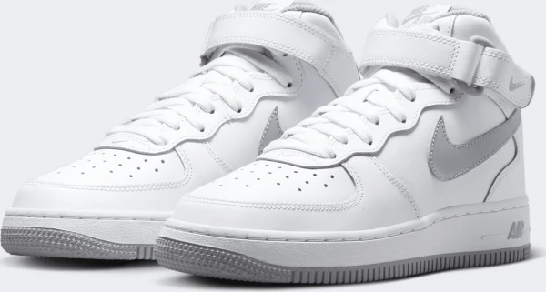 Ккросівки підліткові Nike AIR FORCE 1 MID (GS) біло-сірі DH2933-101
