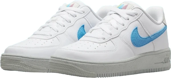 Кроссовки подростковые Nike AIR FORCE 1 CRATER (GS) бело-голубые DV3485-100