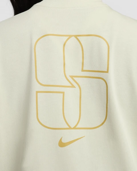Футболка баскетбольна жіноча Nike W NK TEE SABRINA BOXY бежева FJ2701-020