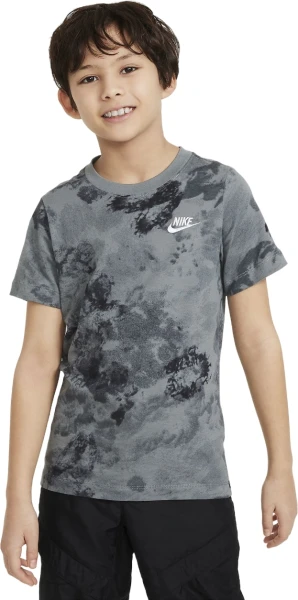 Футболка подростковая Nike K NSW TEE CLUB SSNL AOP серая FN9612-084