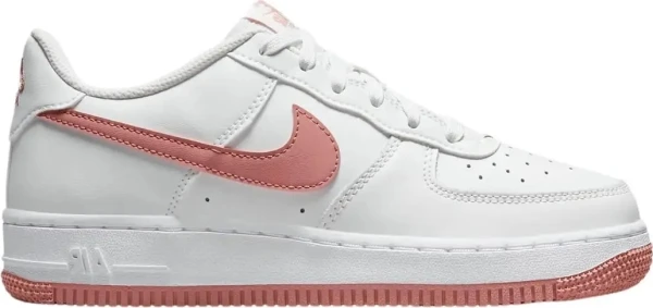 Кроссовки подростковые Nike AIR FORCE 1 (GS) бело-коралловые DV7762-102