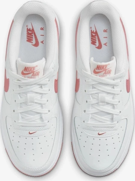 Кроссовки подростковые Nike AIR FORCE 1 (GS) бело-коралловые DV7762-102