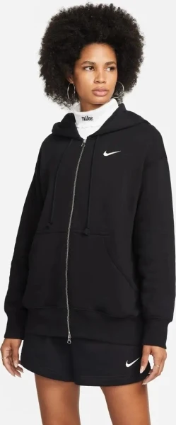 Толстовка жіноча Nike NS PHNX FLC FZ OS HOODIE чорна DQ5758-010