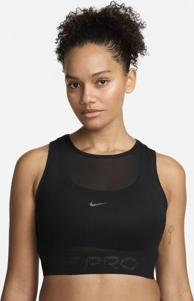 Топ женский Nike PRO MESH TANK черный FN7387-010