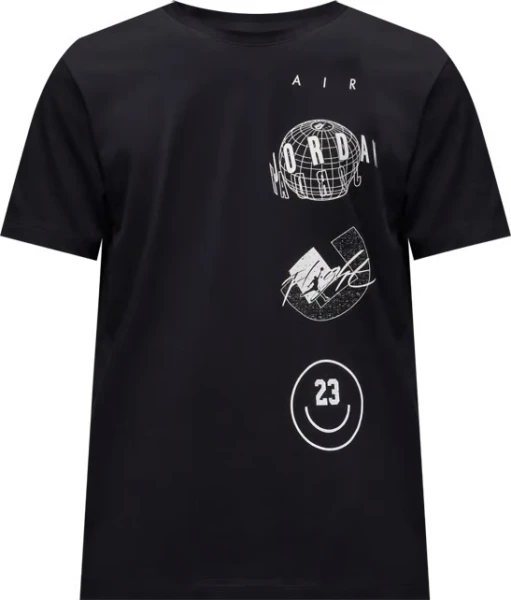 Футболка Nike M J BRAND LOGO STACK SS CRW черная FN6027-010