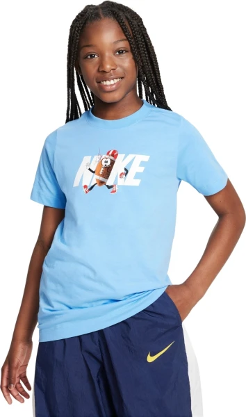 Футболка подростковая Nike K NSW TEE FOOTBALL BALL FA23 голубая FD3971-412