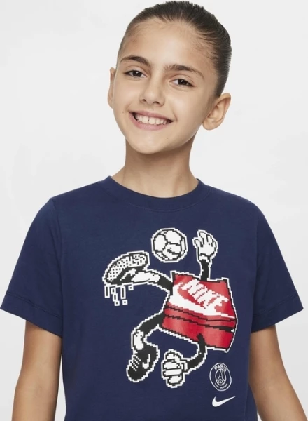 Футболка підліткова Nike PSG U NK CHARACTER TEE темно-синя FZ0166-410
