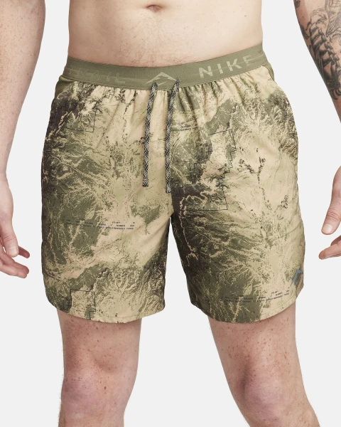 Шорти для бігу Nike M NK DF STRIDE 7BF SHORT AOP оливкові FN3314-222