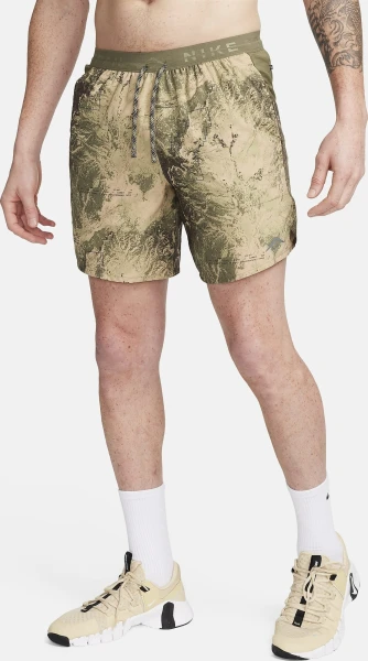 Шорти для бігу Nike M NK DF STRIDE 7BF SHORT AOP оливкові FN3314-222