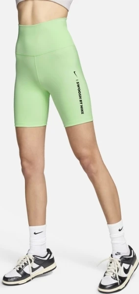 Велосипедки женские Nike W NK ONE DF HR SHRT GLS светло-зеленые FZ4873-376