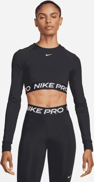 Топ жіночий Nike PRO DF 365 CROP LS чорний FV5484-010