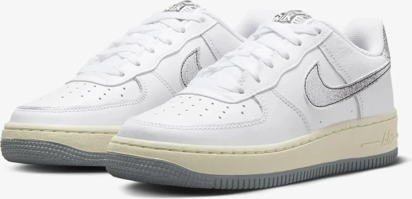 Кроссовки подростковые Nike AIR FORCE 1 LV8 3 (GS) бело-серые DX1657-100