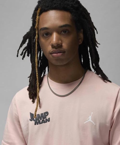 Футболка Nike JORDAN MBRAND SS JM STACK CREW светло-розовая FN6029-622