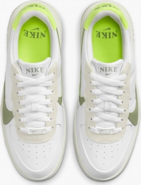 Кроссовки женские Nike AIR FORCE 1 PLT.AF.ORM бело-оливково-лимонные FJ4739-100