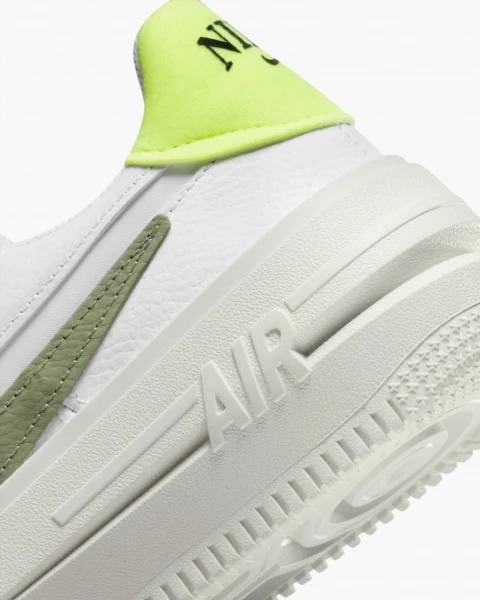 Кроссовки женские Nike AIR FORCE 1 PLT.AF.ORM бело-оливково-лимонные FJ4739-100