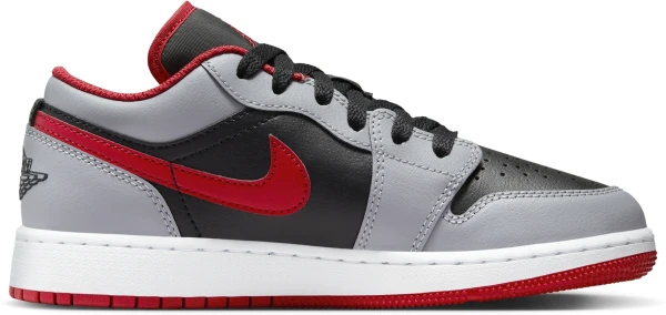 Кросівки підліткові Nike AIR JORDAN 1 LOW (GS) сіро-чорно-червоні 553560-060